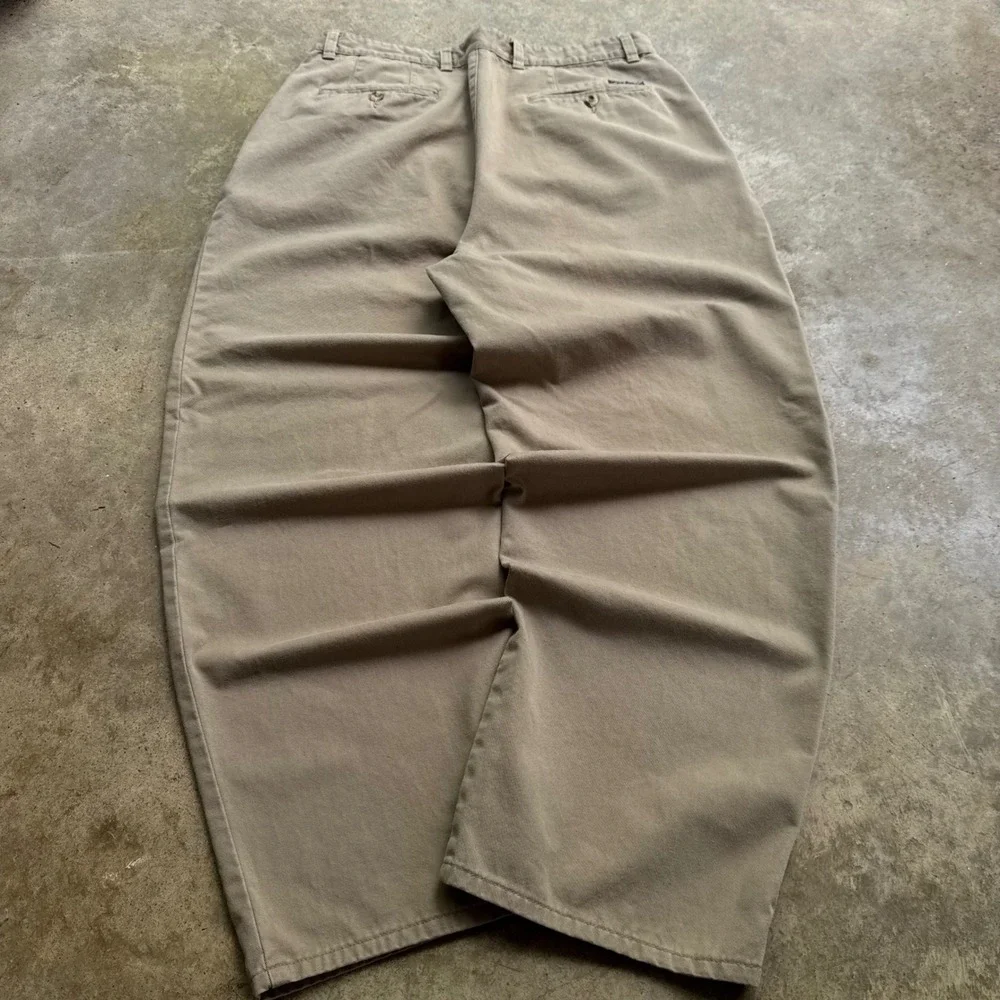 Vintage 90s Tommy Hilfiger Pleated Chino Pants Workwear Khaki 34x30 (d8)